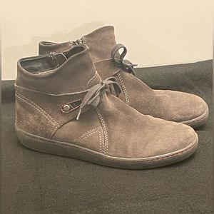 Wolky 8135 Olive Green Suede Ankle Boots, Side Zip, Size EU 40, US